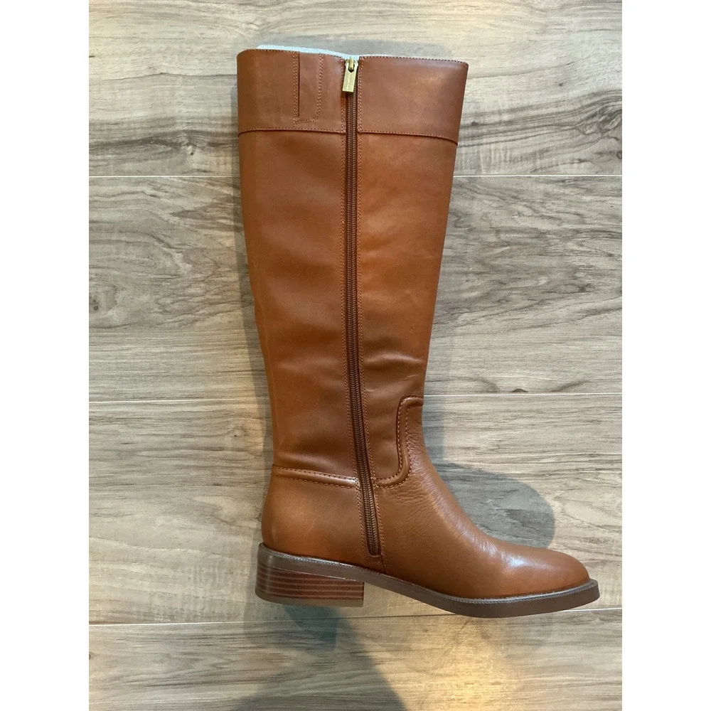 Vince Camuto VC Andalain Golden Walnut Neo Lux Burnish Riding Boots Size 8M NEW‎